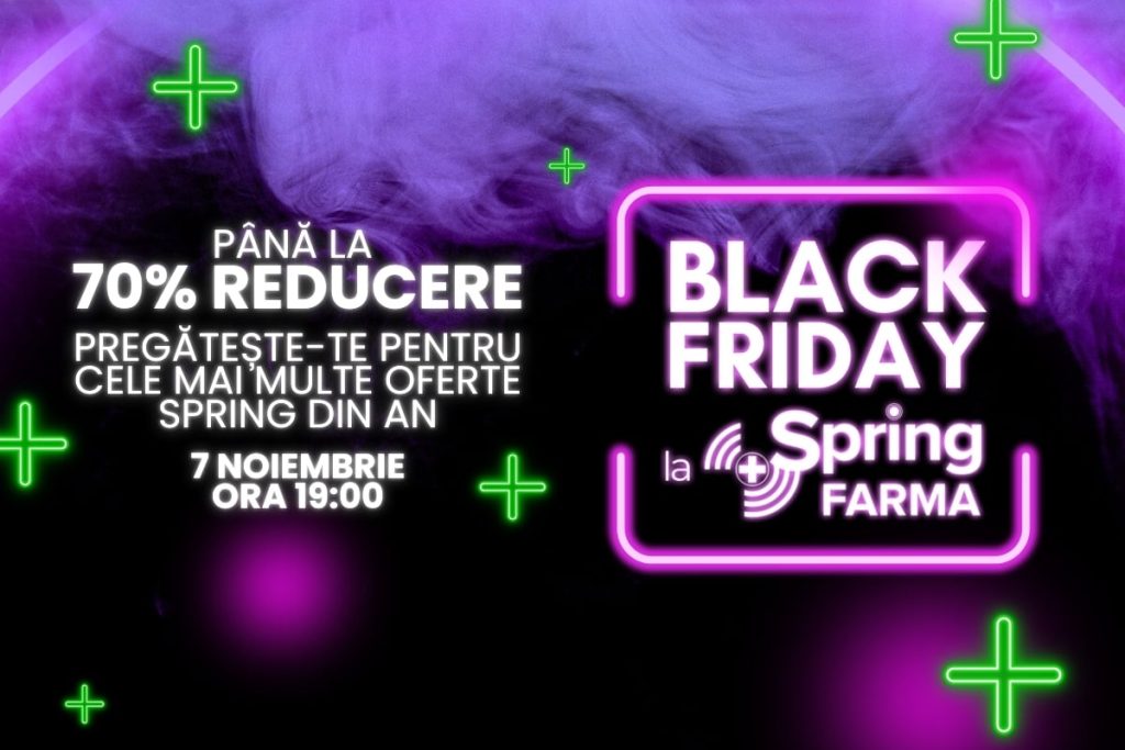 SpringFarma – campanie de Black Friday 2024: reduceri, cadouri speciale, premii atractive, live shopping